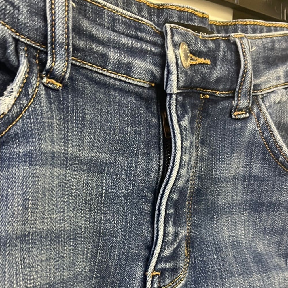 Judy Blue Button Zip Criss Cross Distressed Denim High Waist Women's Shorts 2XL - Picture 2 of 15